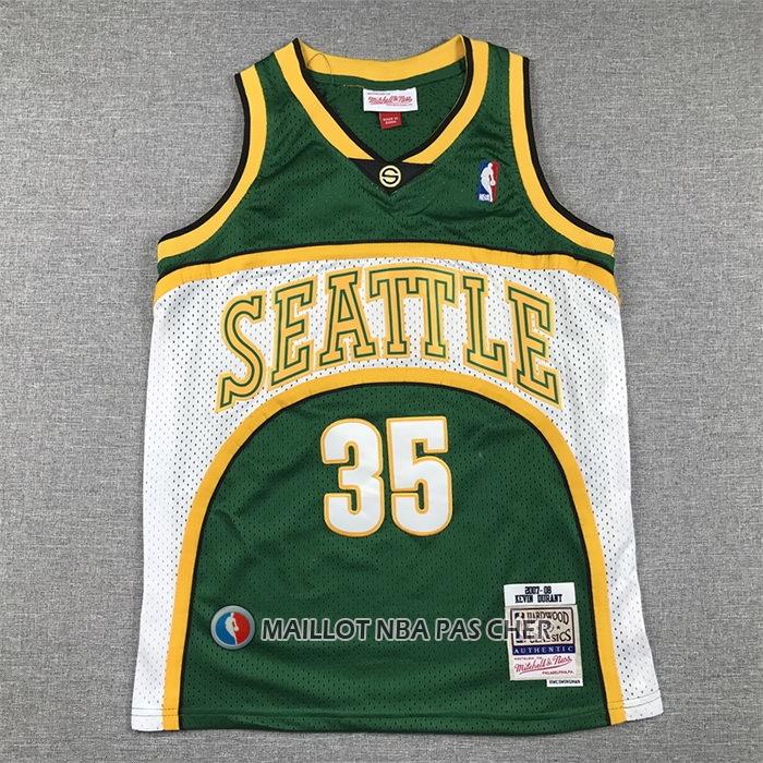 Maillot Enfant Seattle Supersonics Kevin Durant NO 35 Mitchell & Ness 2007-08 Vert